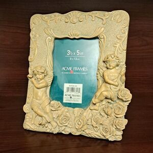 Vintage Accents Photo Frame Heavy Cherubs 3D Renaissance For Photo 3 1/2 x 5 in
